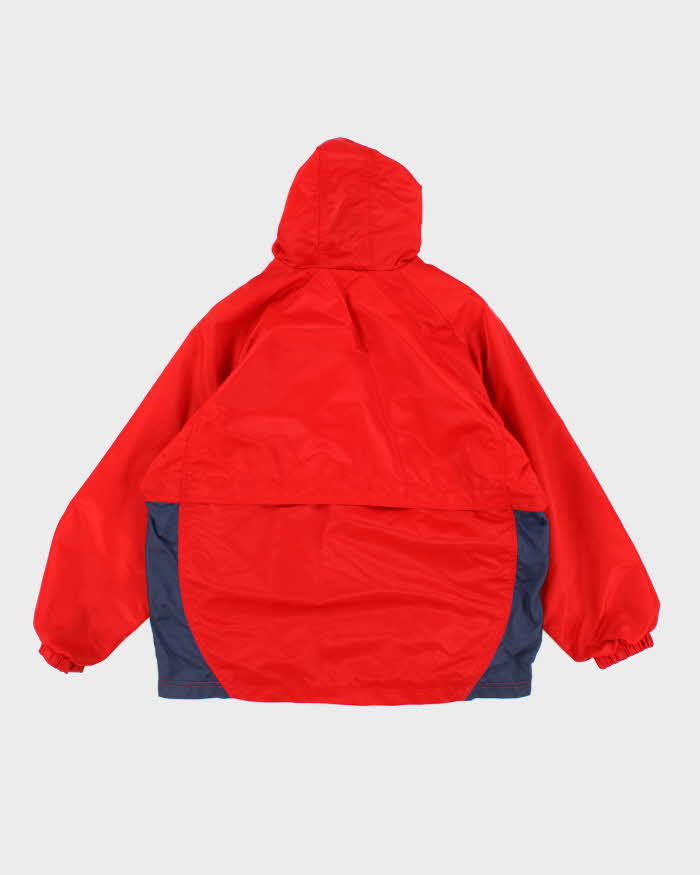 Vintage 90s Nike Oversized Red Hooded Windbreaker - L