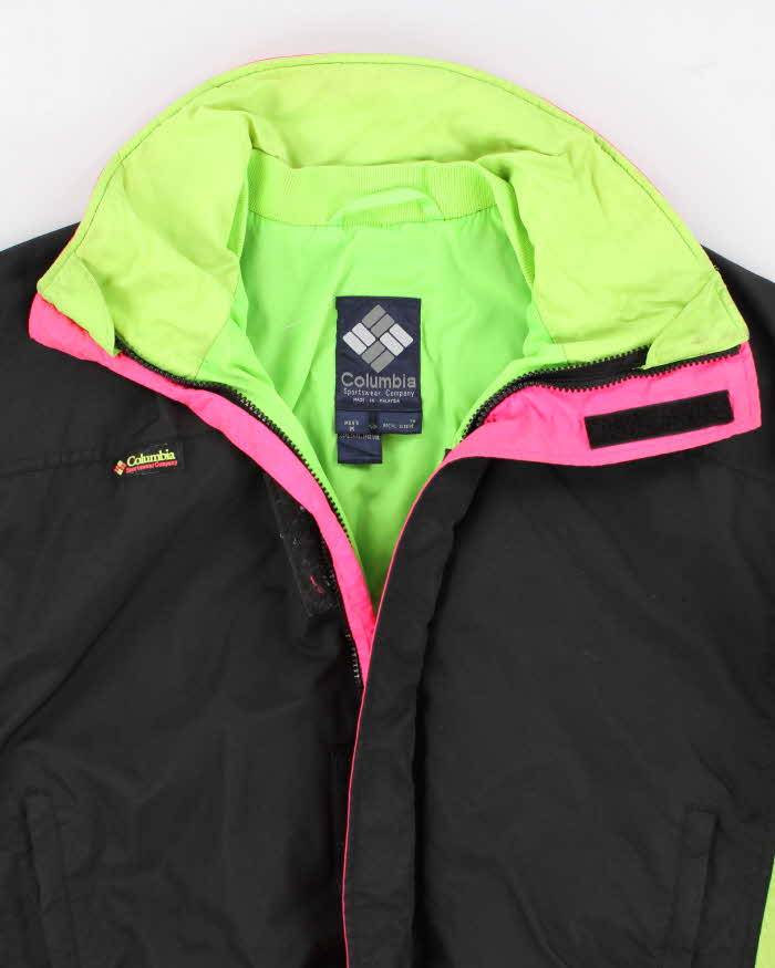 90s Vintage Men's Retro Black Columbia Zip Up Ski Jacket - M