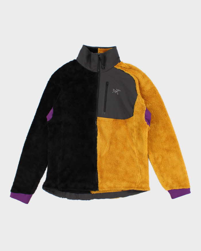 Mens Black and Mustard Arc'teryx Zip Up Fleece - M