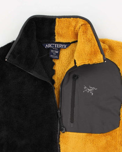 Mens Black and Mustard Arc'teryx Zip Up Fleece - M