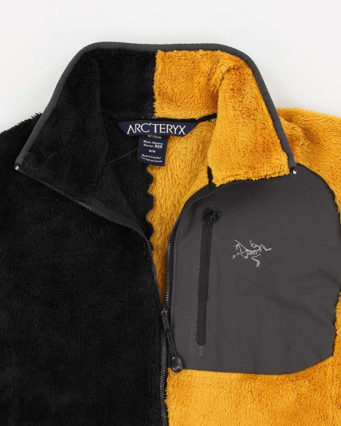Mens Black and Mustard Arc'teryx Zip Up Fleece - M
