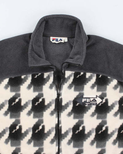 Mens Grey Patterned Fila Zip Up Fleece - S