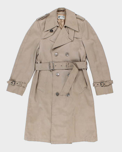 90s Vintage Men's Beige Pierre Cardin Trench Coat - S