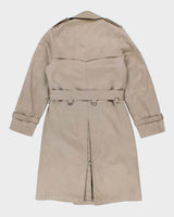 90s Vintage Men's Beige Pierre Cardin Trench Coat - S