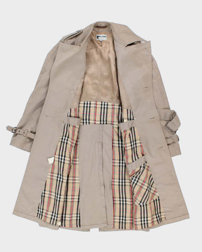 90s Vintage Men's Beige Pierre Cardin Trench Coat - S