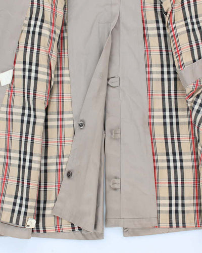 90s Vintage Men's Beige Pierre Cardin Trench Coat - S