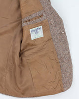 80s Vintage Mens Brown Herringbone Harris Tweed Blazer - XL