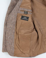 80s Vintage Mens Brown Herringbone Harris Tweed Blazer - XL