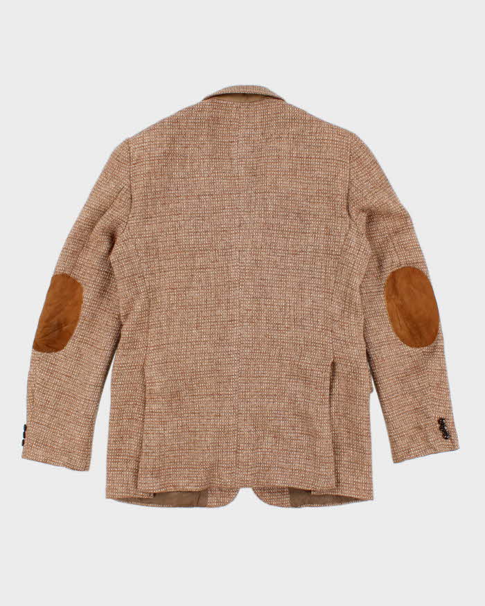 80s Vintage Mens Brown Harris Tweed Blazer - L