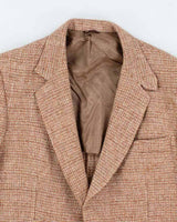 80s Vintage Mens Brown Harris Tweed Blazer - L
