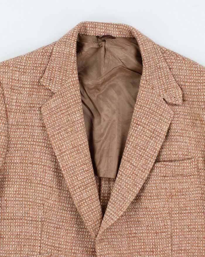80s Vintage Mens Brown Harris Tweed Blazer - L