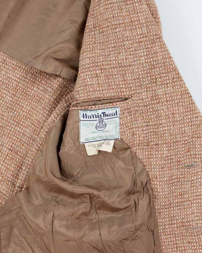 80s Vintage Mens Brown Harris Tweed Blazer - L