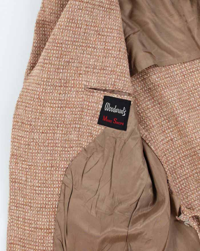 80s Vintage Mens Brown Harris Tweed Blazer - L