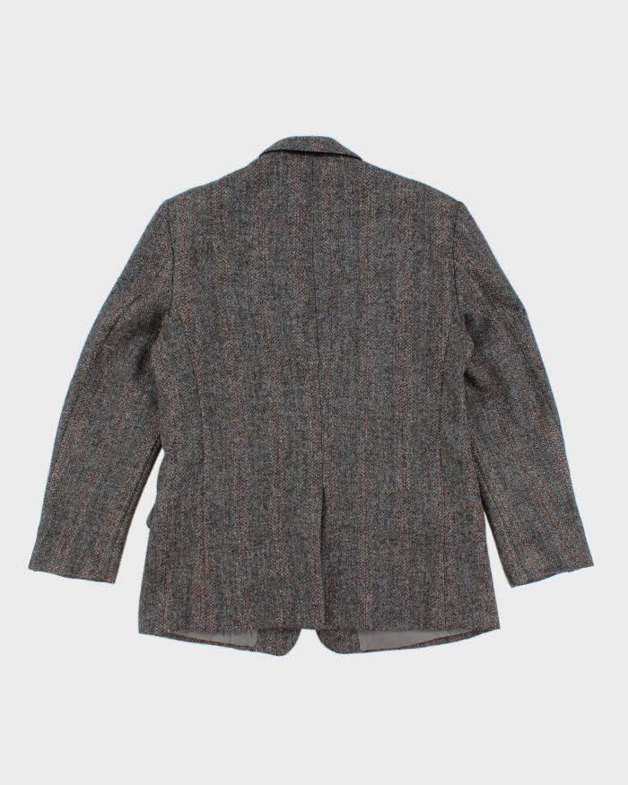 80s Vintage Mens Grey Harris Tweed Blazer - L