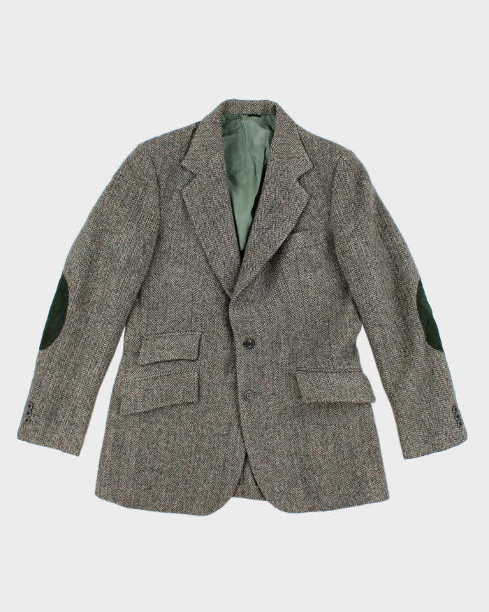 80s Vintage Mens Green Harris Tweed Blazer - M