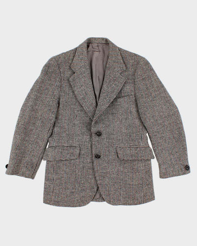 90s Vintage Mens Grey Harris Tweed Blazer - S