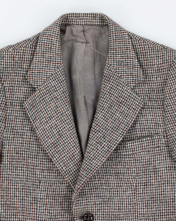 90s Vintage Mens Grey Harris Tweed Blazer - S