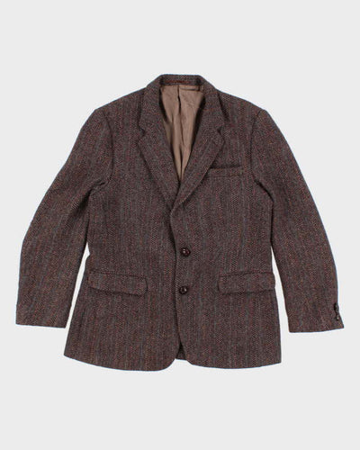 80s Vintage Men's Brown Harris Tweed Blazer - M