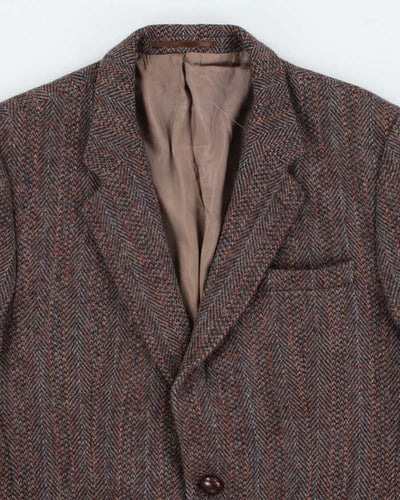 80s Vintage Men's Brown Harris Tweed Blazer - M