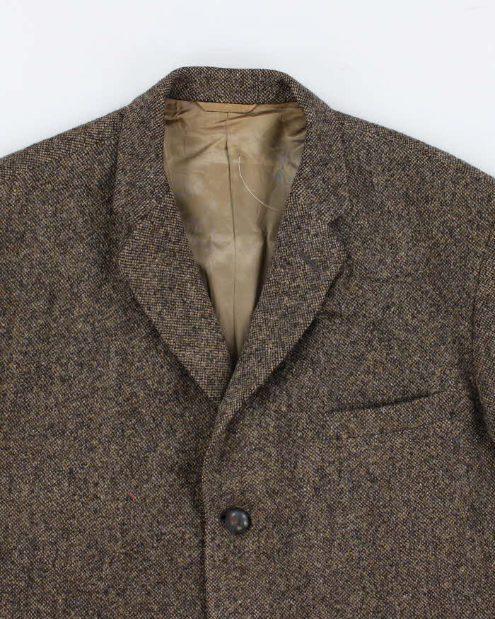 90s Vintage Men's Green Harris Tweed Blazer - L