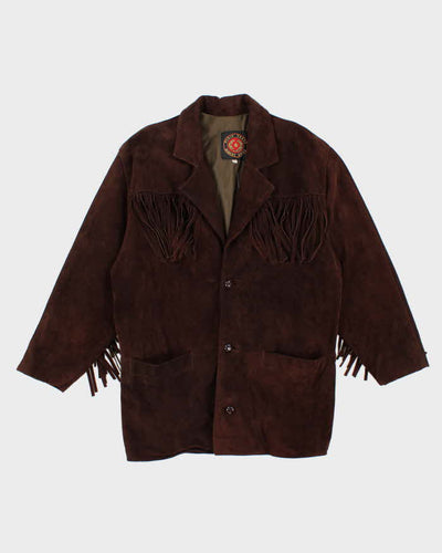 70s Vintage Men's Brown Suede Fridge Western Jacket - L