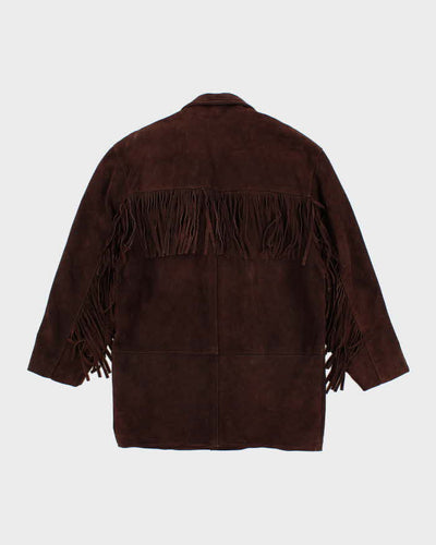 70s Vintage Men's Brown Suede Fridge Western Jacket - L