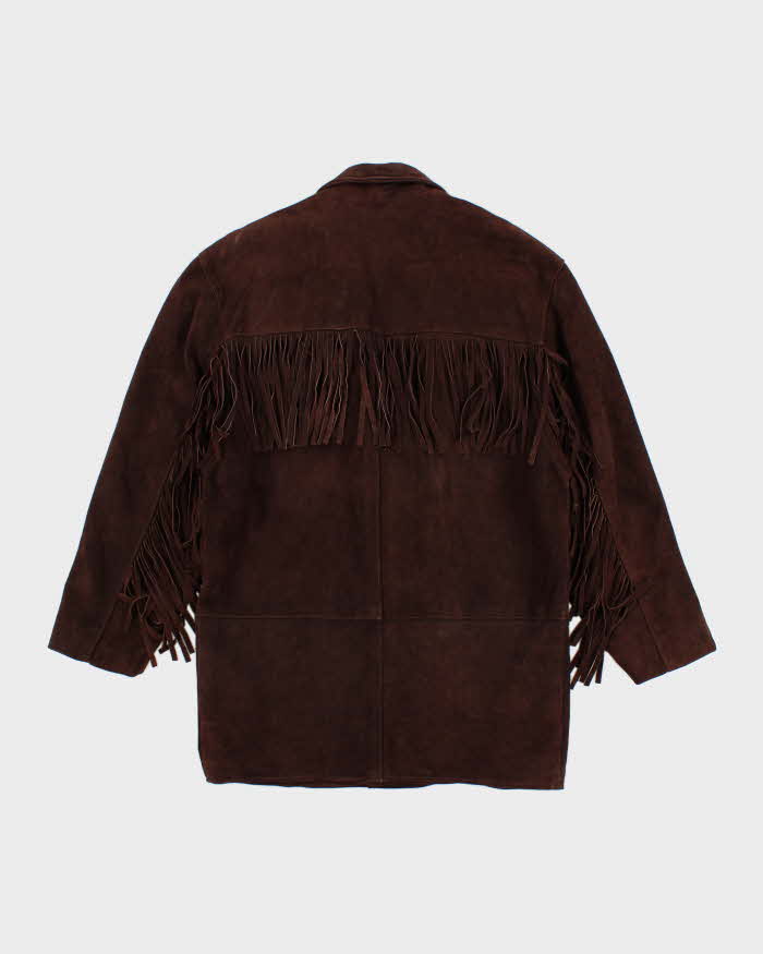 70s Vintage Men's Brown Suede Fridge Western Jacket - L