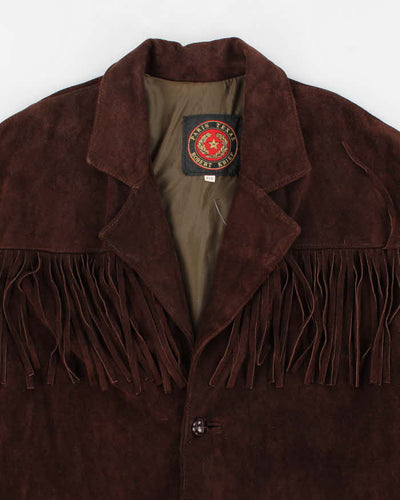 70s Vintage Men's Brown Suede Fridge Western Jacket - L