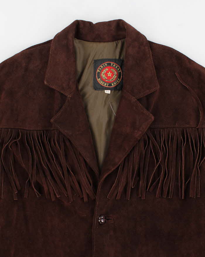 70s Vintage Men's Brown Suede Fridge Western Jacket - L