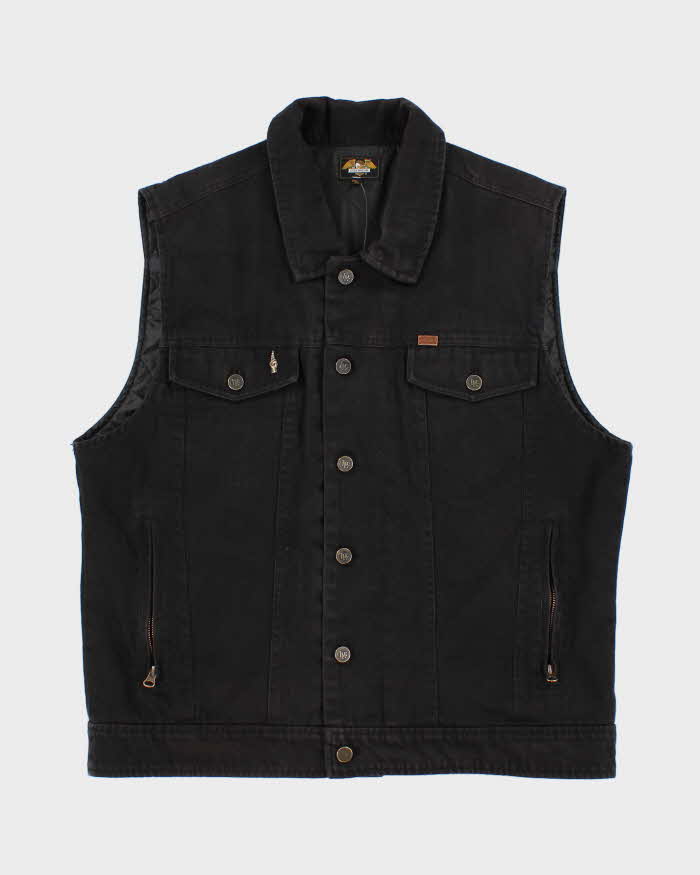 Loser Machine Sleeveless Black Denim Jacket - XL