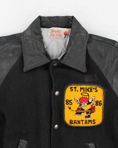Vintage 80s Varsity Hockey Jacket - L