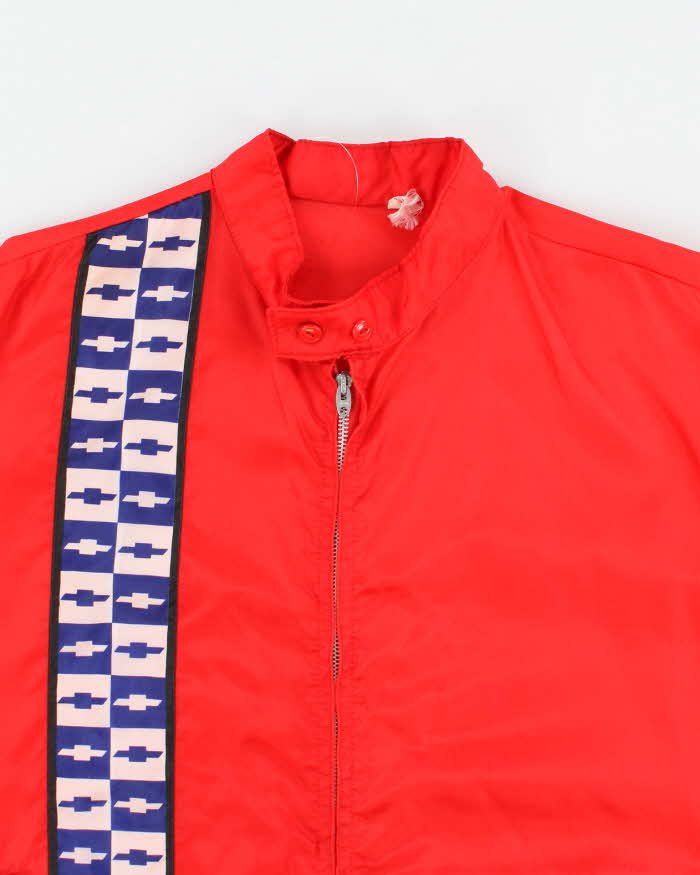 Man Red Racing Jacket 60s Vintage Men's Red Chevrolet Racing Jacket - M – Rokit