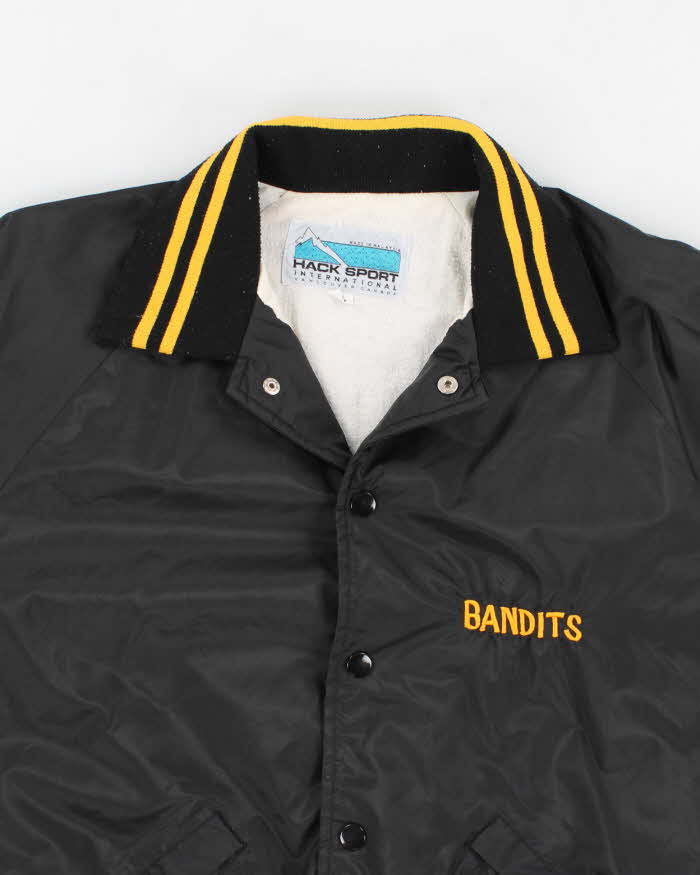 60s Vintage Men's Black Bandits Varsity Jacket - M