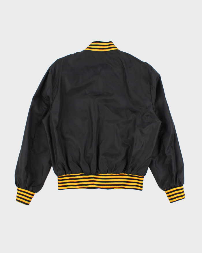 60s Vintage Men's Black Varsity Jacket - M