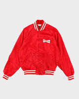 Mens 1990s Red Budweiser Varsity Jacket - M