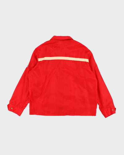 Mens Red Patches Windbreaker Jacket - L
