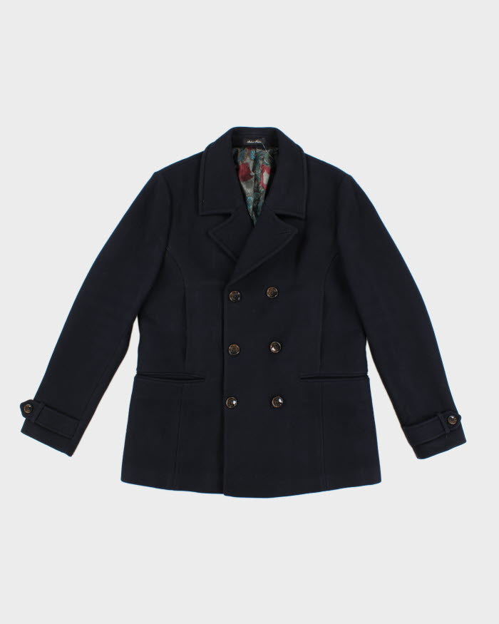 Ted Baker Navy Wool Blend Coat - L