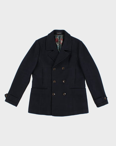 Ted Baker Navy Wool Blend Coat - L