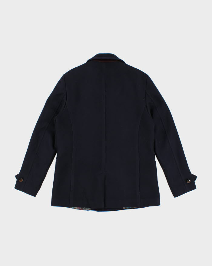 Ted Baker Navy Wool Blend Coat - L
