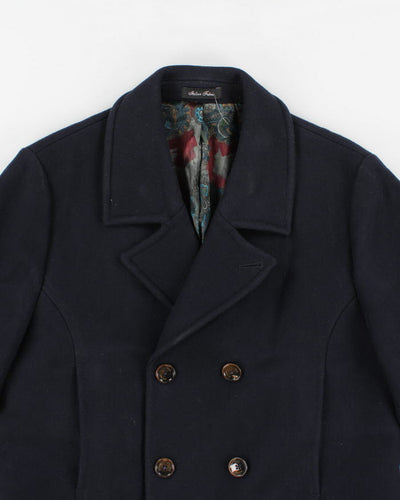 Ted Baker Navy Wool Blend Coat - L