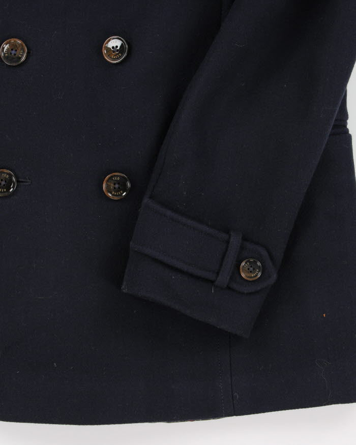 Ted Baker Navy Wool Blend Coat - L