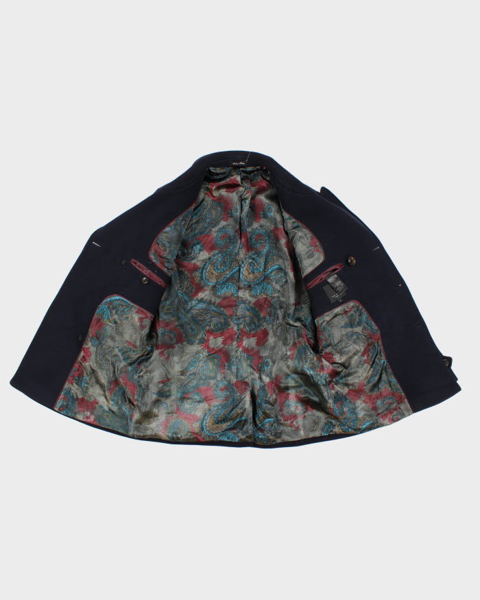 Ted Baker Navy Wool Blend Coat - L