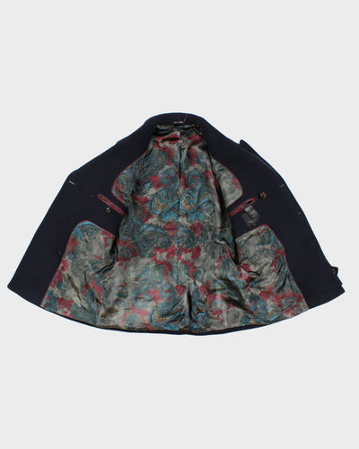 Ted Baker Navy Wool Blend Coat - L