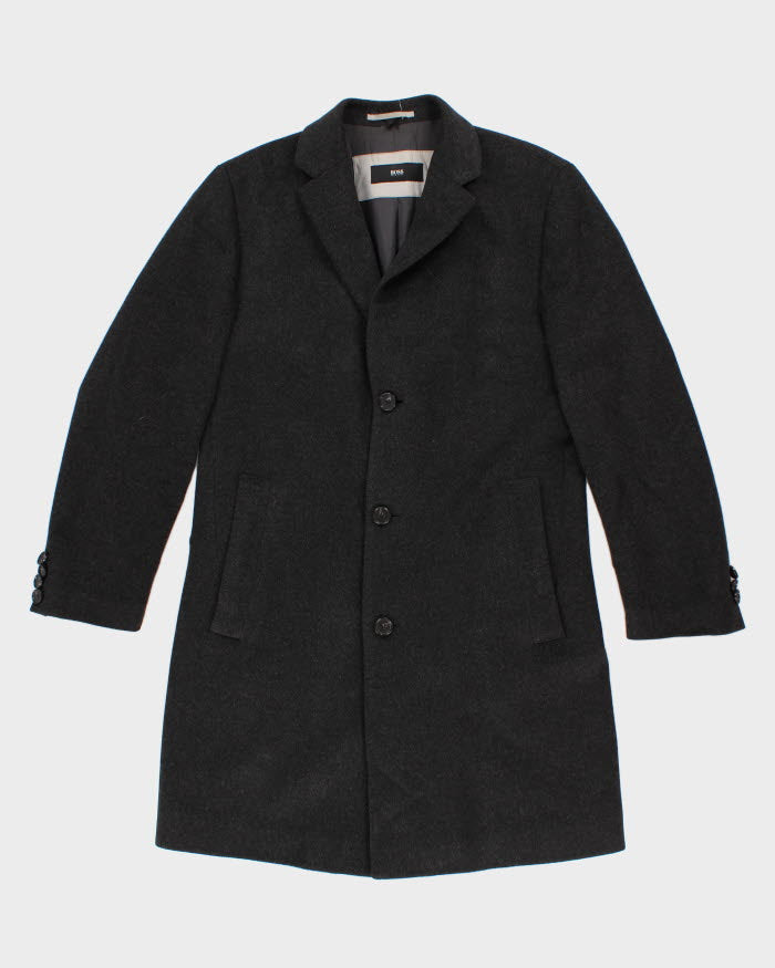 Hugo Boss Grey Wool Overcoat - L