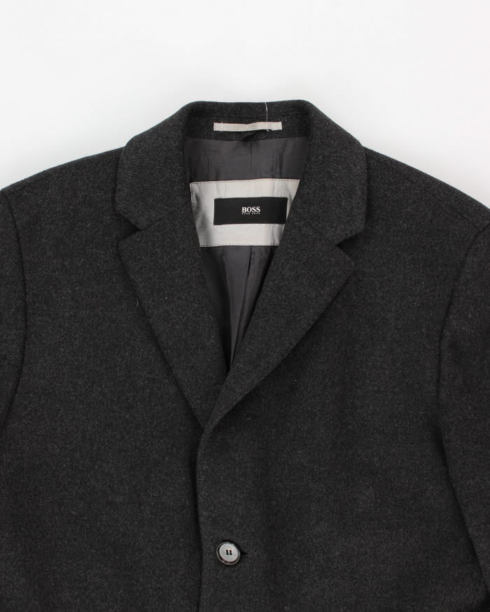 Hugo Boss Grey Wool Overcoat - L