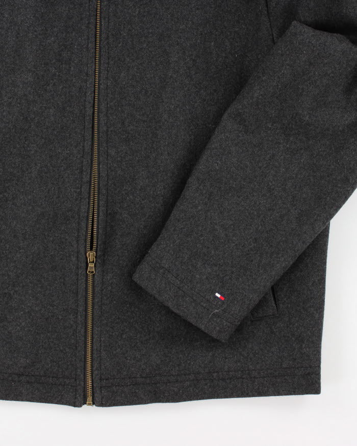 00s Tommy Hilfiger Wool Blend Grey Coat - L