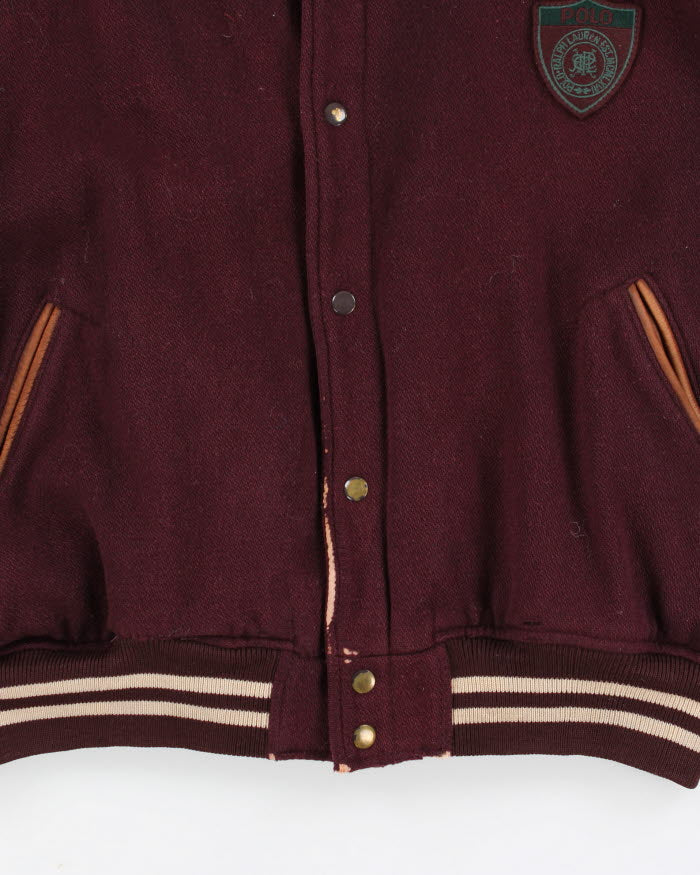 Vintage 90s Polo Ralph Lauren Wool Varsity Jacket - L