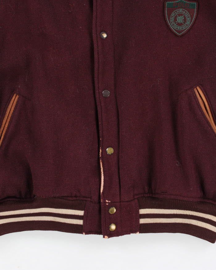 Vintage 90s Polo Ralph Lauren Wool Varsity Jacket - L