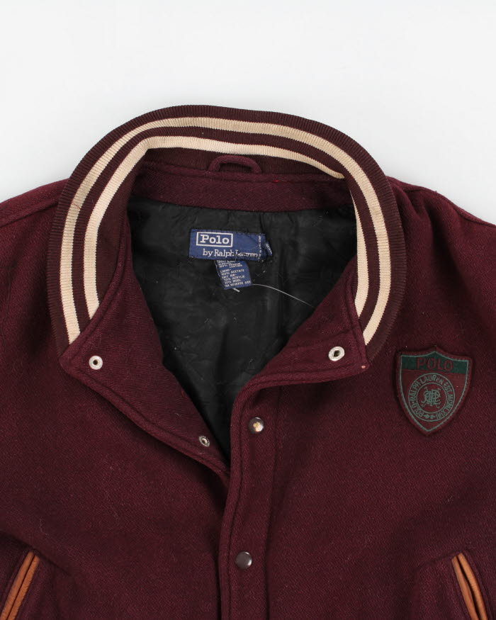 Vintage 90s Polo Ralph Lauren Wool Varsity Jacket - L