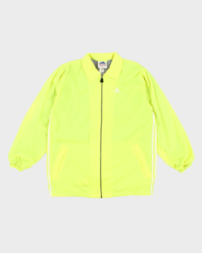 Vintage 90s Adidas Bright Neon Yellow Windbreaker - L
